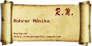 Rohrer Mónika névjegykártya